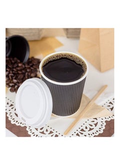 MARKQ 50-Piece Triple Wall Ripple Hot Paper Disposable Coffee Cups 8 Ounce  - Image 5