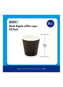 MARKQ 50-Piece Triple Wall Ripple Hot Paper Disposable Coffee Cups 8 Ounce  - Image 2