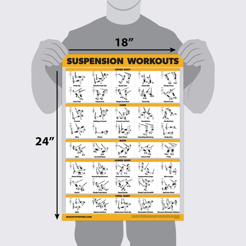 Palace Learning 3 Pack Suspension Workout Posters - Volume 1, 2 & 3 - Exercise Charts (LAMINATED, 18" x 24") - Image 2