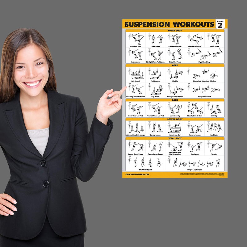 Palace Learning 3 Pack Suspension Workout Posters - Volume 1, 2 & 3 - Exercise Charts (LAMINATED, 18" x 24") - Image 5