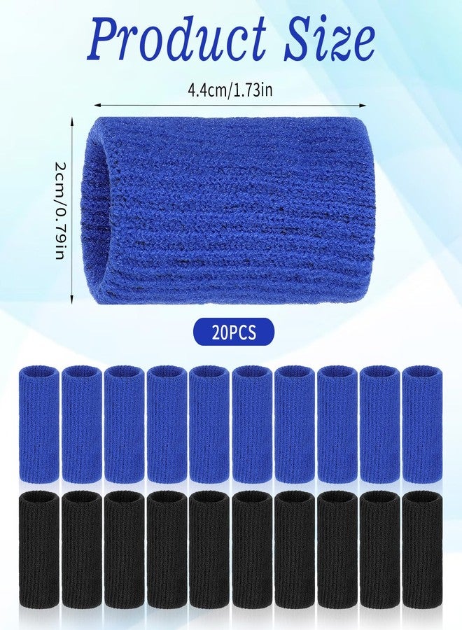 Classicseali 20PCS Finger Compression Sleeve For Swelling,Elastic Finger Sleeves for Arthritis, Outdoor Sports Arthritis Fingers Sleeve, for Basketball and Golf, Black, Blue - Image 2