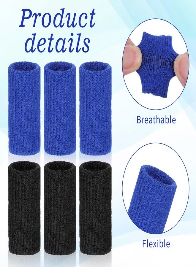Classicseali 20PCS Finger Compression Sleeve For Swelling,Elastic Finger Sleeves for Arthritis, Outdoor Sports Arthritis Fingers Sleeve, for Basketball and Golf, Black, Blue - Image 3