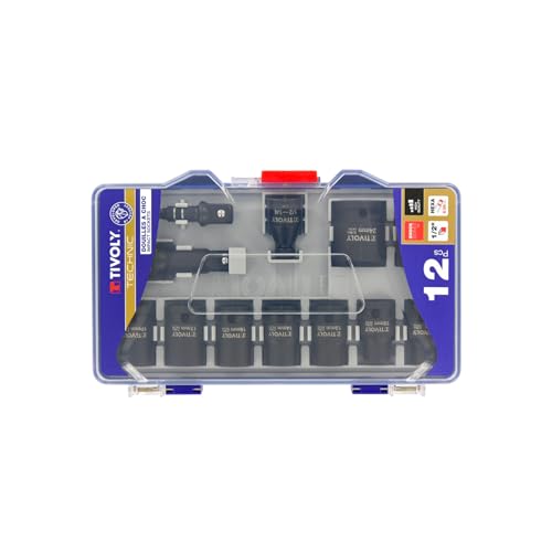 TIVOLY - Impact Socket Set - 9 1/2 Sockets Ø5/16’’ to 59/64’’ + 2 Adapters + 1 Extension - Image 1