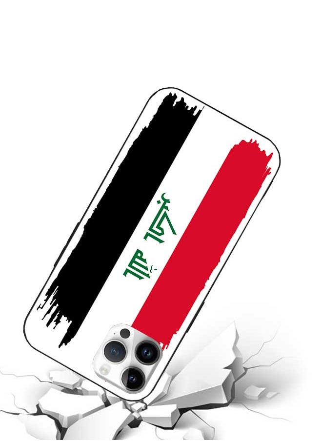 Okteq - TPU Protection and Hybrid Rigid Clear Back Cover Case Iraq Flag for Apple iPhone 14 Pro - Image 1