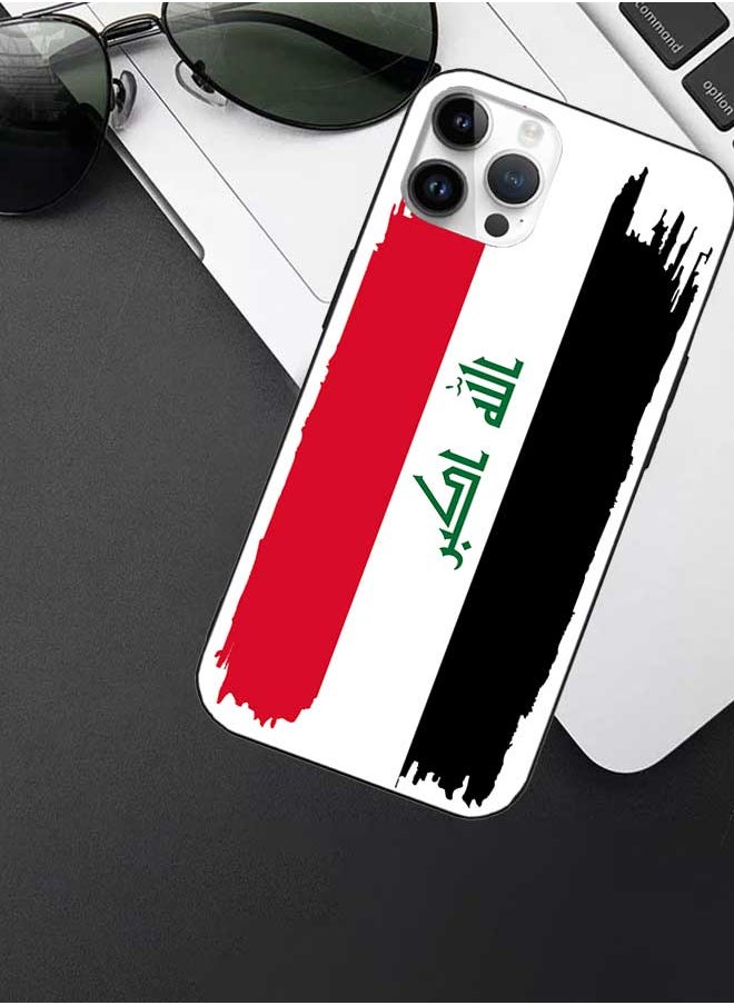 Okteq - TPU Protection and Hybrid Rigid Clear Back Cover Case Iraq Flag for Apple iPhone 14 Pro - Image 1