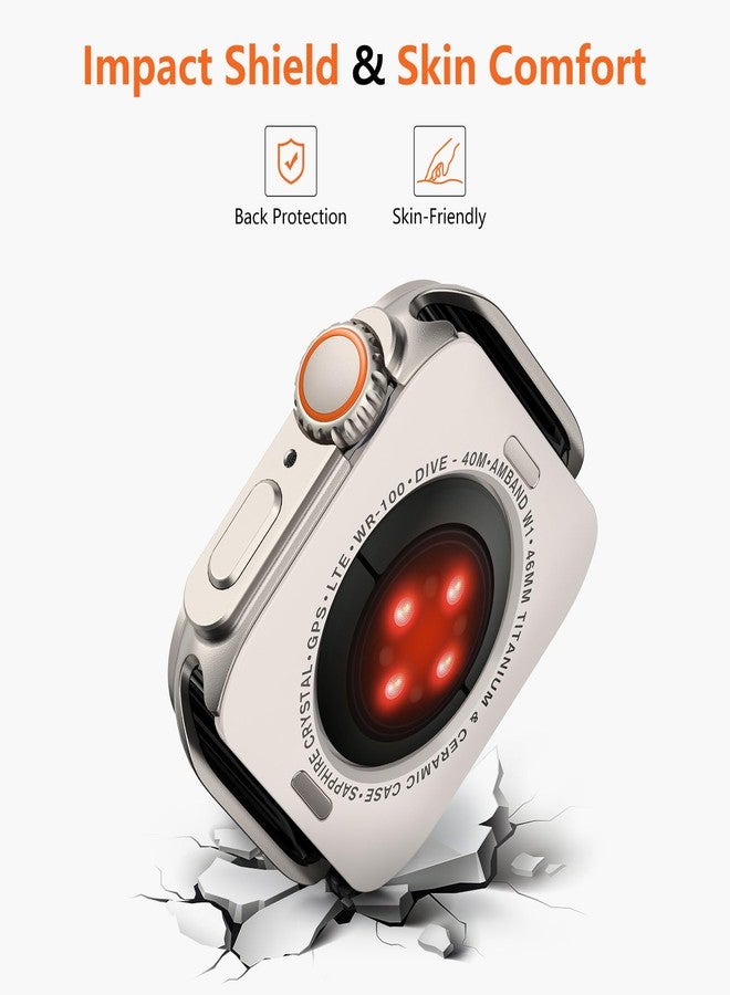 امباند جراب amBand المعدني متوافق مع ساعة Apple Watch Series 10 مقاس 46 مم، واقي متين W1 [حوّله إلى مظهر Ultra 2/1]، إطار صلب مع غطاء خلفي، إكسسوارات أنيقة لساعة iWatch الرجالية، تيتانيوم طبيعي - Image 5