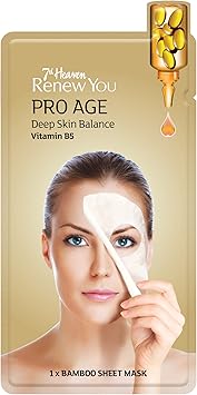 7th Heaven Renew You Pro Age Bamboo Sheet Mask with Vitamin B5 for Deep Skin Balance - Image 1