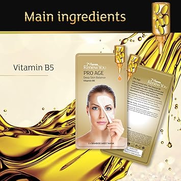7th Heaven Renew You Pro Age Bamboo Sheet Mask with Vitamin B5 for Deep Skin Balance - Image 4