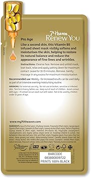 7th Heaven Renew You Pro Age Bamboo Sheet Mask with Vitamin B5 for Deep Skin Balance - Image 2