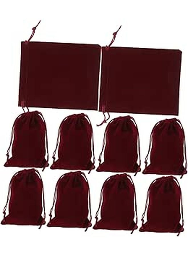 10Pcs Small Flannel Drawstring Pouches For Jewelry Storage And Party Favors - Image 1