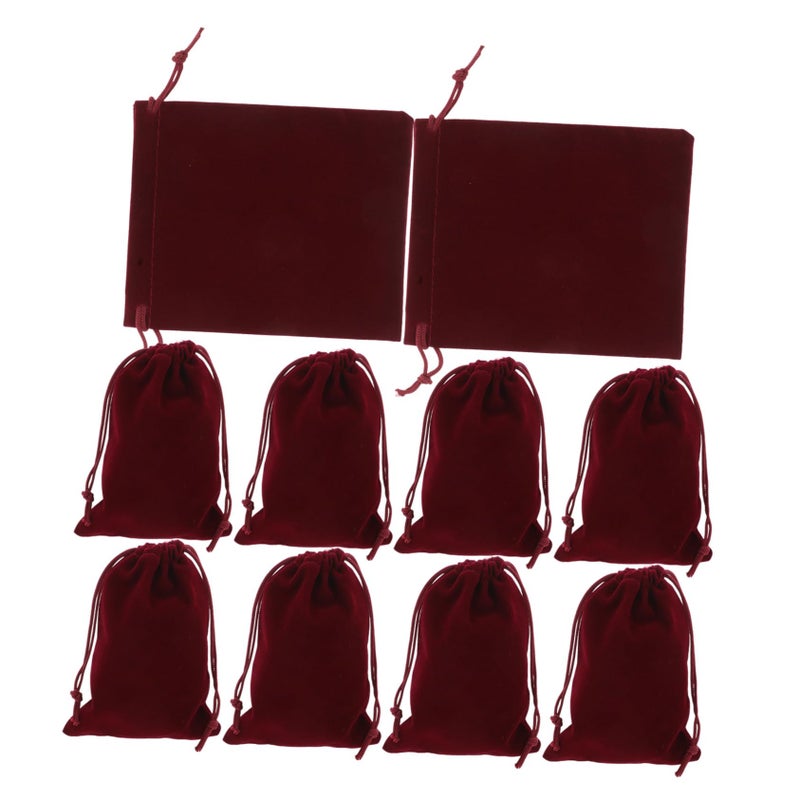 10Pcs Small Flannel Drawstring Pouches For Jewelry Storage And Party Favors - Image 2