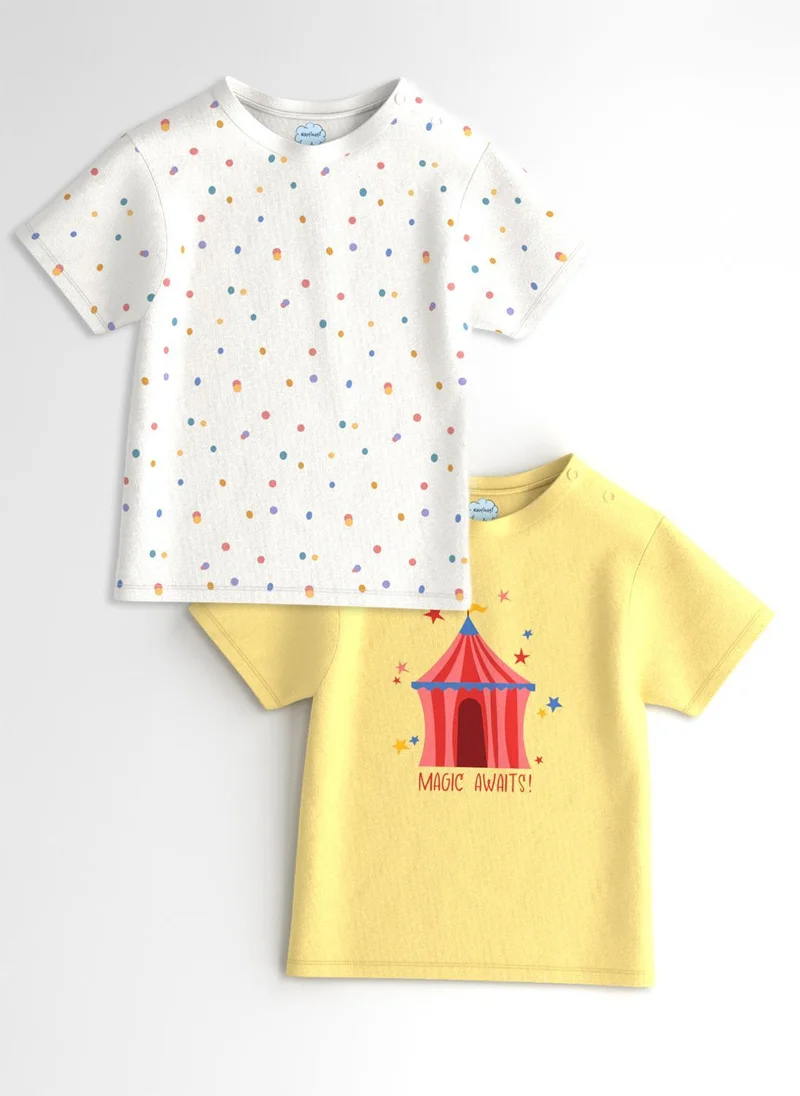 Nautinati Nautinati Girls’ Graphic Print Cotton T-shirts | Pack of 2 T-shirts for 3 to 24 Months