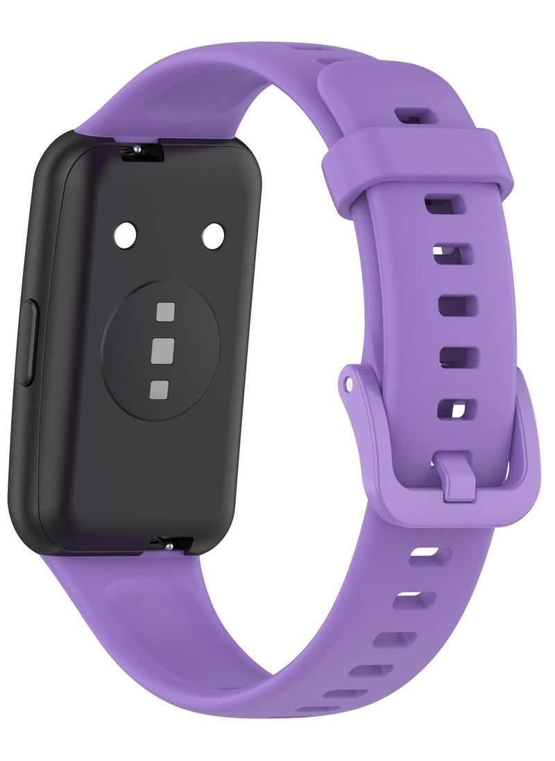 Generic Sport Watch Strap Compatible with Huawei Band 7/Honor Band 7 Bracelet, Sweatproof Lightweight Silicone Wristband Replacement Band-Light Purple  - Image 1