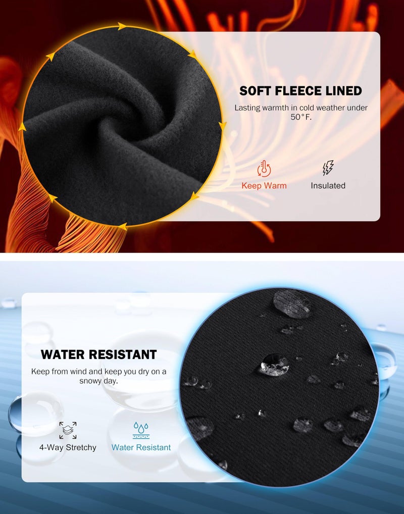 SANTINY Fleece Lined Flare Leggings Women 28.5/30.5/32 Water Resistant Winter Bell Bottom Hiking Yoga Pants with Pocketsï¼ˆBlack_32Sï¼‰ - Image 3
