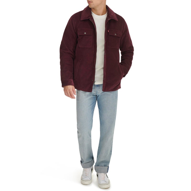 Levi's Men's Corduroy Shirt Jacket, Burgundy Filled, Medium - Image 2