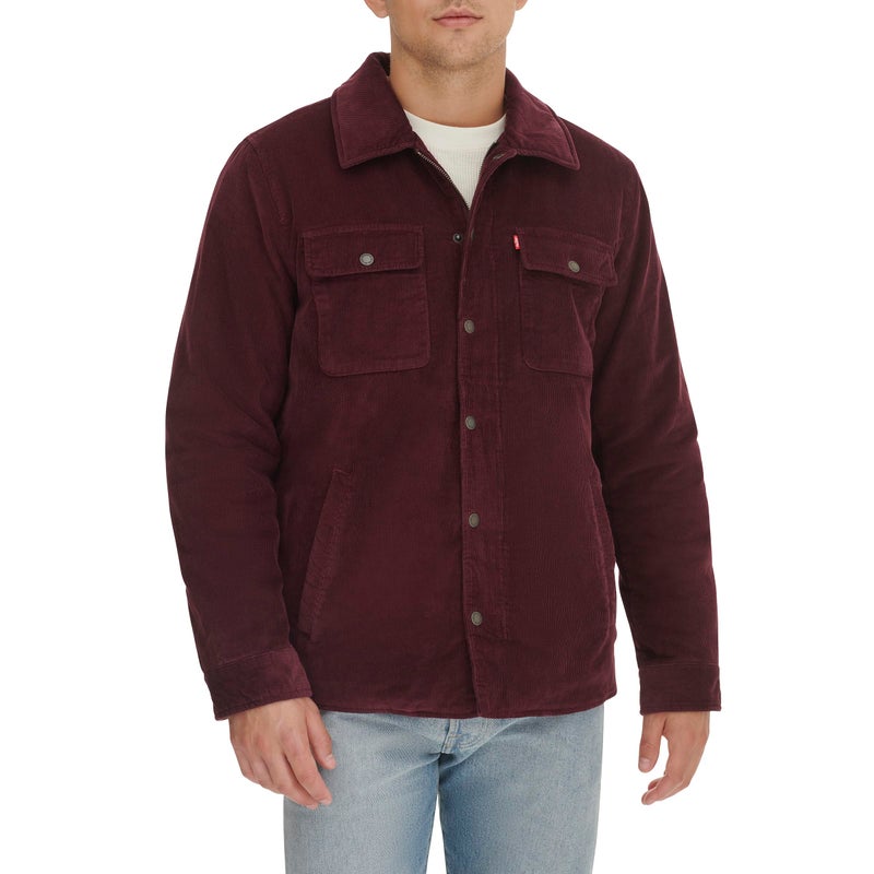 Levi's Men's Corduroy Shirt Jacket, Burgundy Filled, Medium - Image 1
