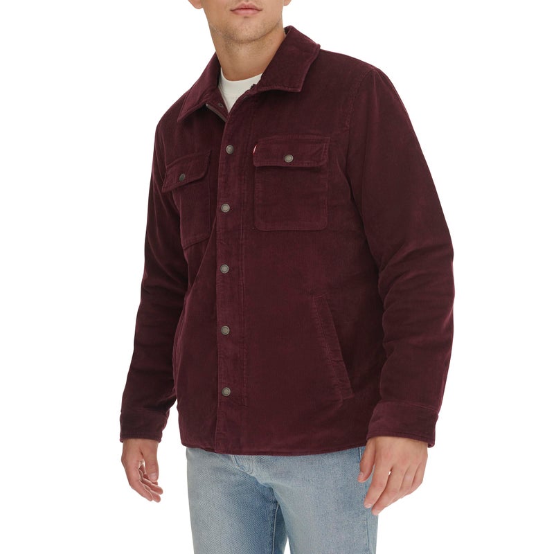 Levi's Men's Corduroy Shirt Jacket, Burgundy Filled, Medium - Image 3