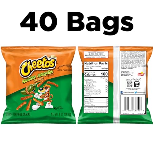Cheetos Cheese Flavored Snacks Cheddar Jalapeno Crunchy 1 Ounce Pack of 40 - Image 5