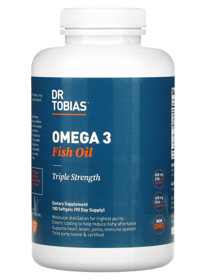 Dr. Tobias Omega 3 Fish Oil Triple Strength 180 Softgels