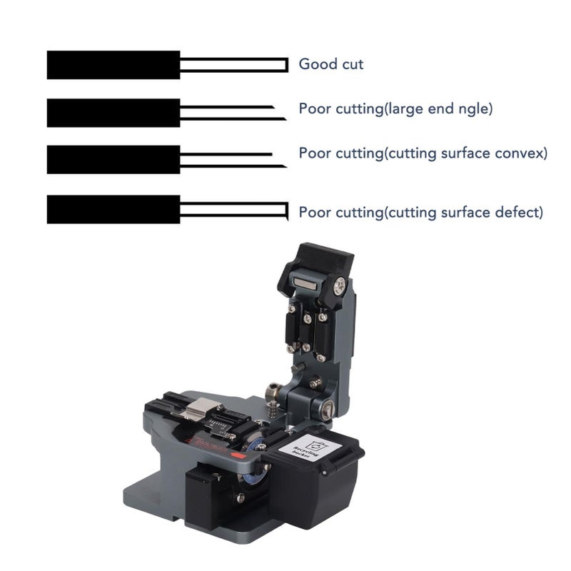 Fully Automatic Optical Fiber Cleaver Tool Cutter Stable Angle 60000 Times Cutting Life Easy Operation With Waste Collector Gray - Image 4