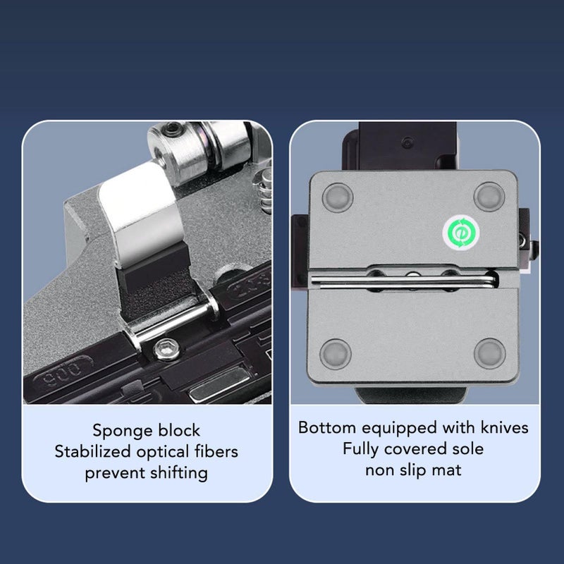 Fully Automatic Optical Fiber Cleaver Tool Cutter Stable Angle 60000 Times Cutting Life Easy Operation With Waste Collector Gray - Image 5