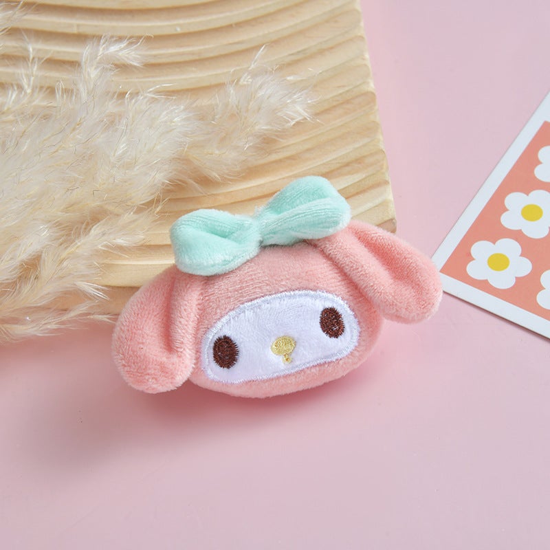 New Sanrio Plush Keychain DIY Scarf Hat Charms Powder