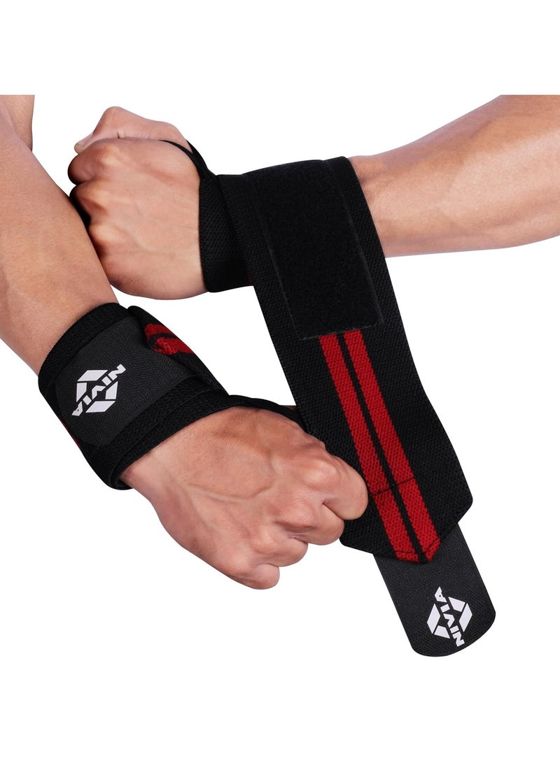 Nivia Nivia Weight Lifting Wrist Support with Thumb Loop Strap for Gym,Workout & Strength Training Exercise/Made of Velcro and Elastic Band for Men & Women  - Image 1
