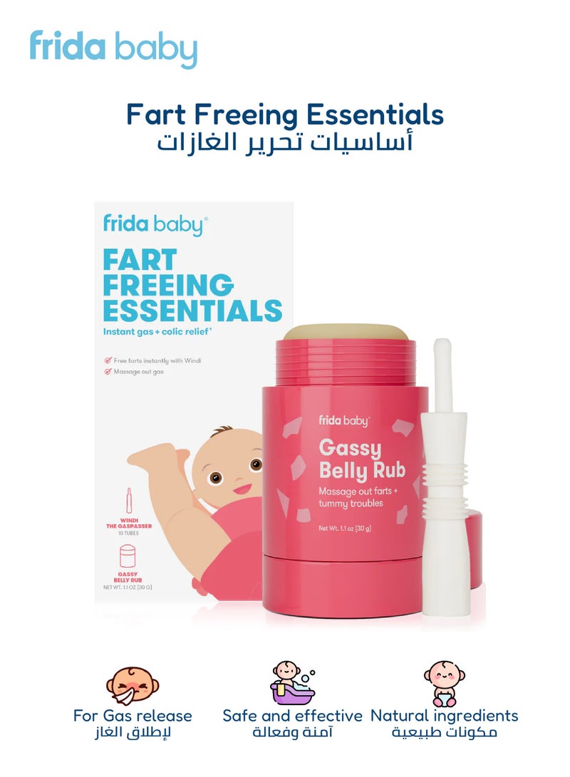 fridababy Windi Gaspasser (10 Tubes) | Gas Relief Essentials | Instant Colic & Tummy Comfort Kit | Gassy Belly Rub | Baby Tummy Relief | Natural & Doctor-Invented - Image 1