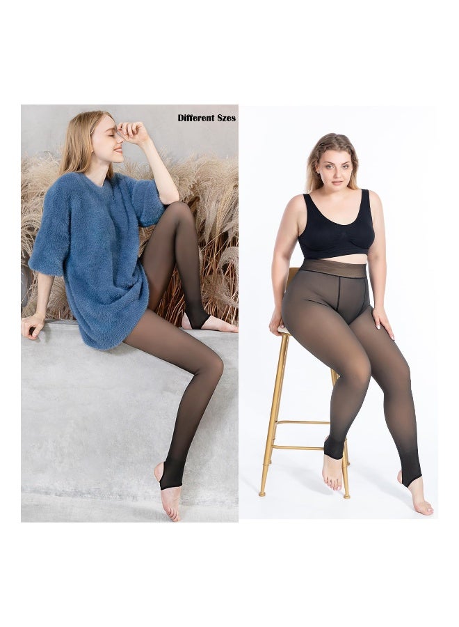 Women's Fleece Lined Tights Thermal Pantyhose Leggings Opaque Winter Warm Thick Stockings Tights - Image 4