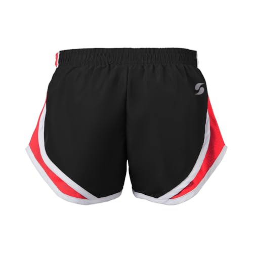 Soffe Womens Team Shorty Short, Black/Red/White, X-Small - Image 2