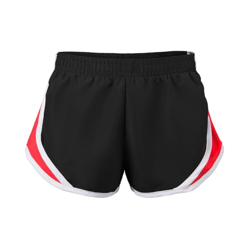 Soffe Womens Team Shorty Short, Black/Red/White, X-Small - Image 1