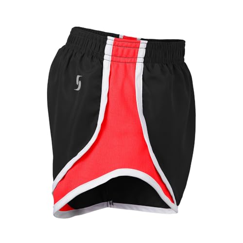 Soffe Womens Team Shorty Short, Black/Red/White, X-Small - Image 3