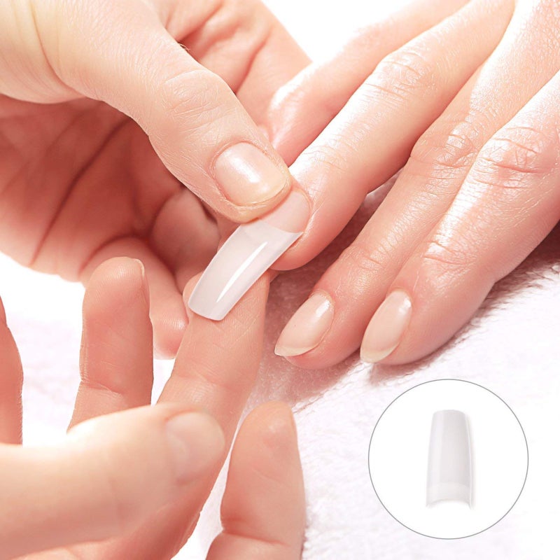 500pcs Artificial Acrylic Nail Tip Natural Color Full Cover False Nail Tips - Image 5