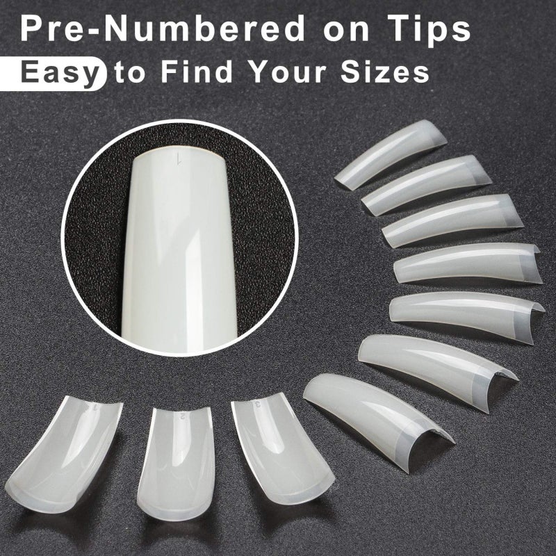 500pcs Artificial Acrylic Nail Tip Natural Color Full Cover False Nail Tips - Image 3