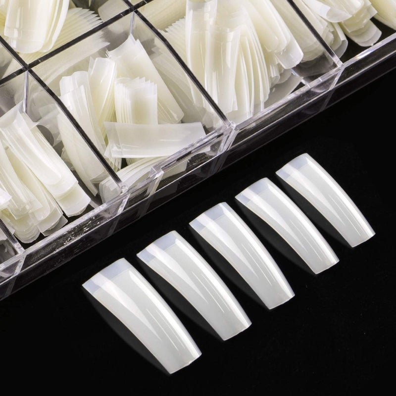 500pcs Artificial Acrylic Nail Tip Natural Color Full Cover False Nail Tips - Image 2