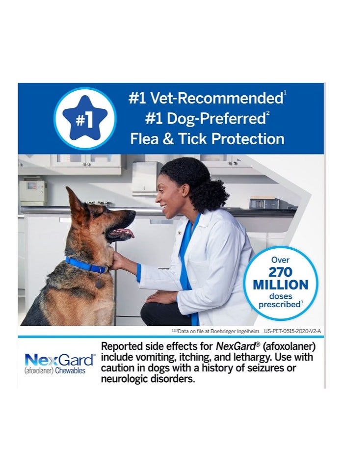 NexGard NexGard Chewable Tablet for Large Dogs (25-40 kg) – Fast-Acting Flea & Tick Protection, Beef-Flavored Monthly Treatment  - Image 3
