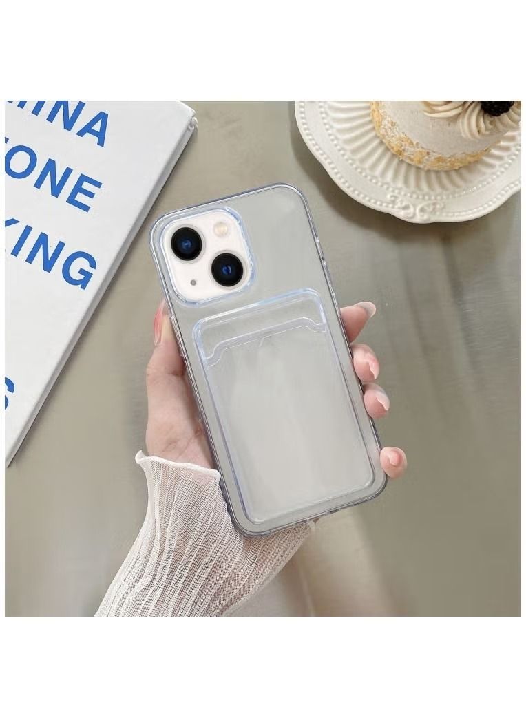 IAF iPhone 14 Plus Cover High Shockproof Transparent Card Slot Holder Protective Case Cover For iPhone 14 Plus Clear