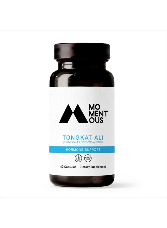 Momentous تونغكات علي - مكمل طبيعي لتحسين الأداء من أجل الصحة والعافية - هرمونات، طاقة، ودعم الحالة المزاجية - مسحوق مستخلص جذر تونغكات علي المشتق من الغابات المطيرة (30 وجبة)  - Image 1