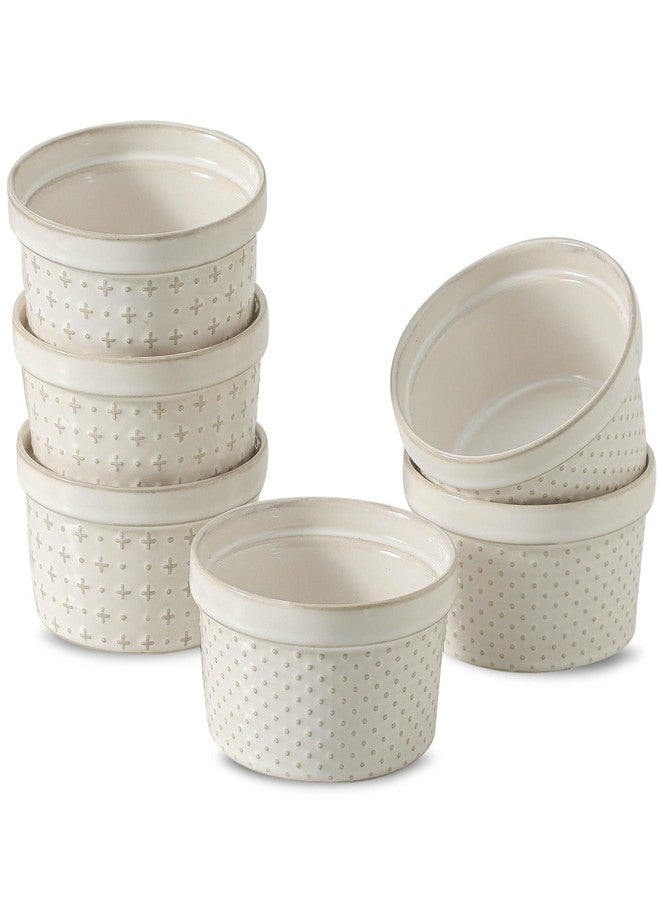 Seyatoo 8 oz Ramekins Oven Safe Set of 6, Souffle Dish Baking Bowls, Ceramic Creme Brulee Ramekins Bowl, Custard Dessert Cups for Pudding Yogurt Ice Cream, Glazed White - Image 1