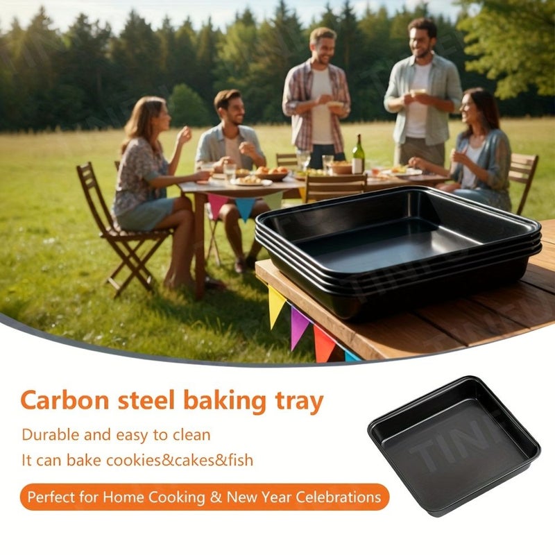 Large Black Non-Stick Carbon Steel Baking Tray for Oven and Air Fryer - Image 2