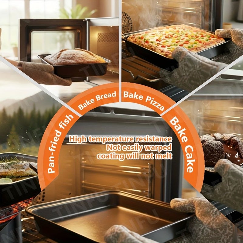 Large Black Non-Stick Carbon Steel Baking Tray for Oven and Air Fryer - Image 4