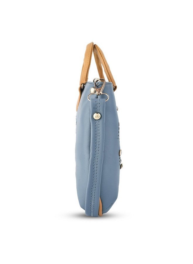 LIKE STYLE Women's Top Handle Bag with Detachable Strap Cutwork Sling Bag for Women (GREY) - Image 4