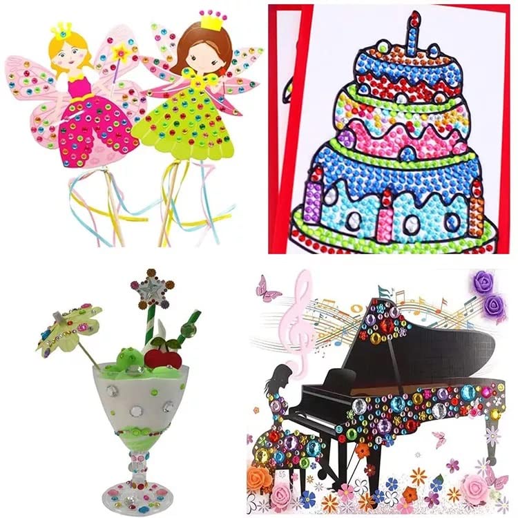 VAMA Big Crystal Stone Large Bindis kumkum sticker MultiColor Diamond Tikli bindiya Bindi for Women 4 Sheets Big Size 4 mm - Image 3