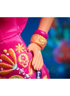 Barbie Doll Wearing Ruffled Pink Gown And Holding Tiny Ofrenda  - Image 5