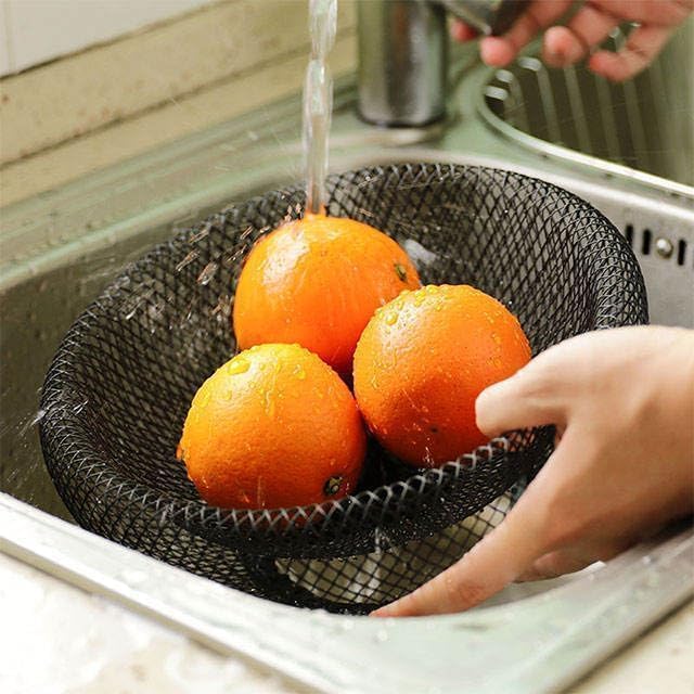 Grofly Metal Fruit Bowl, Wire Mesh Fruit Basket, Countertop Fruit Storage Basket, Decorative Fruit Basket for Dining Table, Kitchen Counter, Onion Potato Basket for Kitchen, Dining Table - Image 3