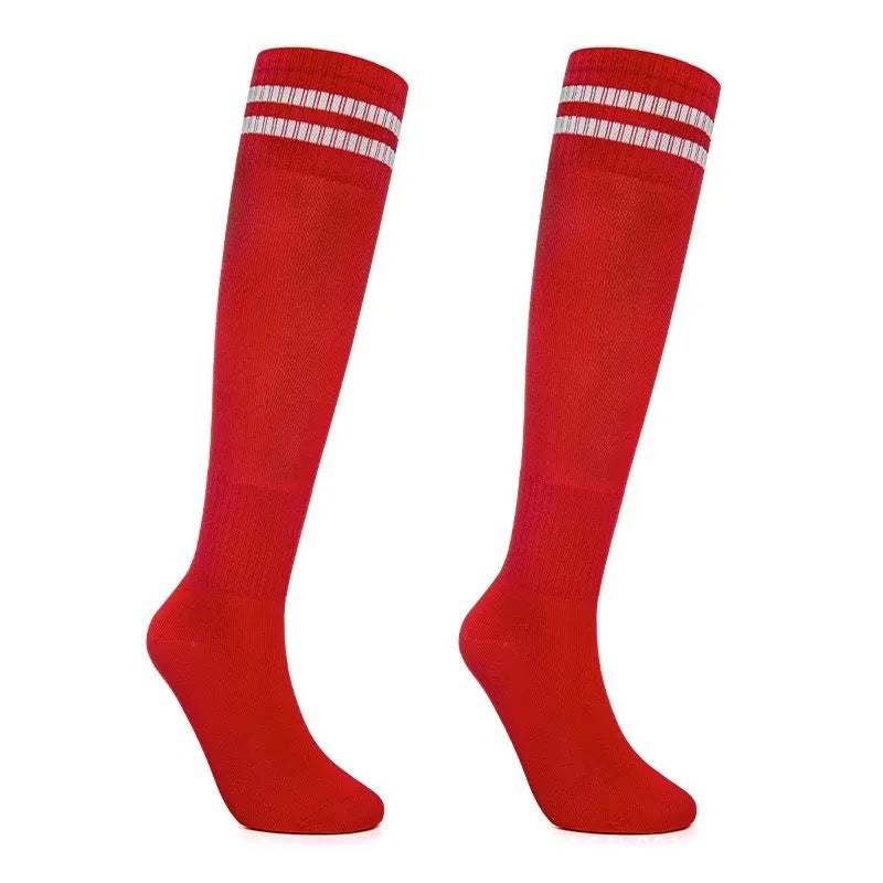 10 Pairs Kids Over-the-Knee Thin Breathable Soccer Socks for Boys & Girls, Multipack Football Sports Socks - Image 1