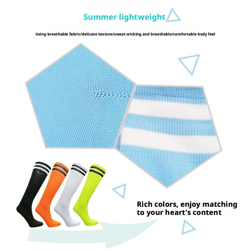 10 Pairs Kids Over-the-Knee Thin Breathable Soccer Socks for Boys & Girls, Multipack Football Sports Socks - Image 2