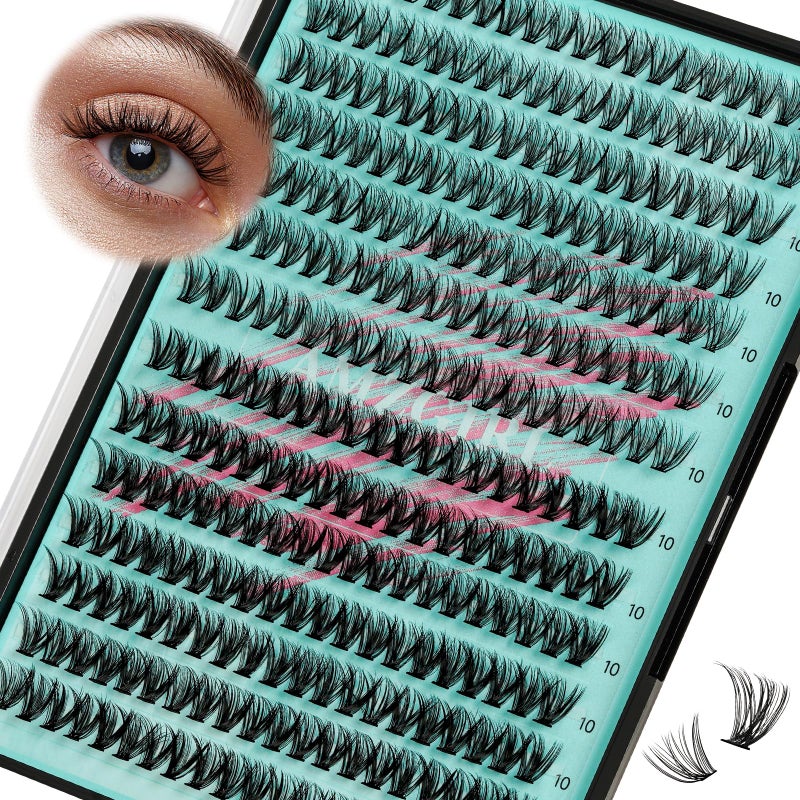 AMZGIRL LASH Lash Clusters Wispy 280PCS Eyelash Extension 30D 40D Cluster Lashes Individual Lashes DIY Lash Extension Natural Look Cluster Eyelash Extensions Soft False Eyelashes at Home for Beginners(10mm) - Image 1