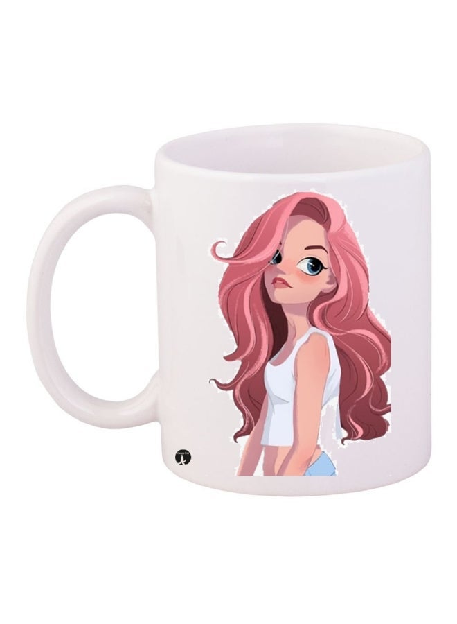 RYN Printed Coffee Mug White/Red/Beige