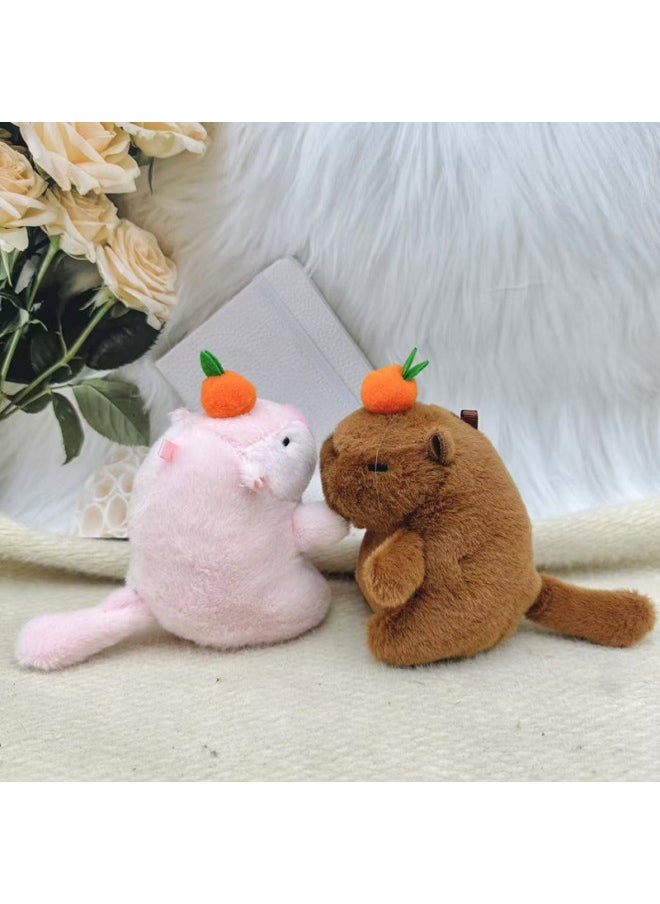 Snot Capybara Capybara Plush Pendant Car Keychain School Bag You Pendant Plush Doll Pendant-Specifications:12cm-Color:Brown Quick Slug Style